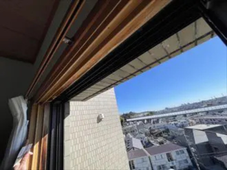 浸水が起きている出窓